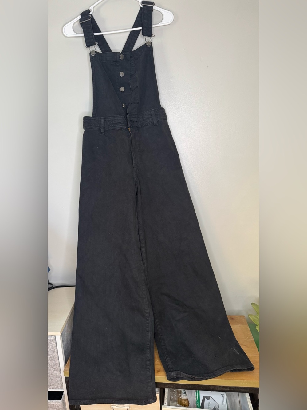 Black Wide-Leg Jumpsuit with Button Bodice
